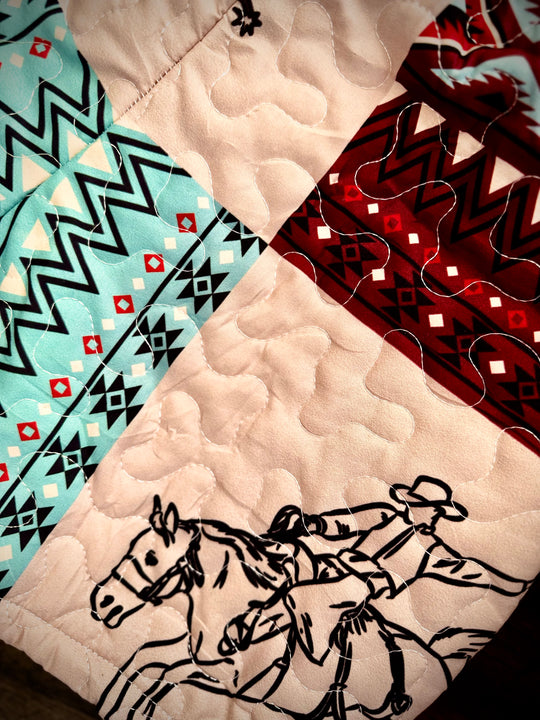 The Turquoise Cowgirl Quilted Set - Handmade