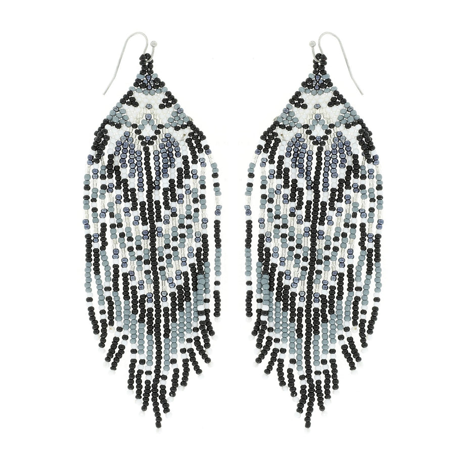 BEADED FRING EARRINGS