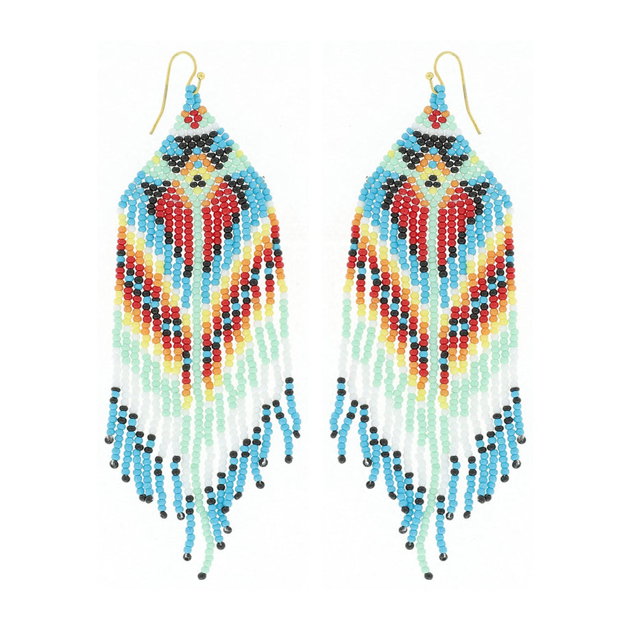 BEADED FRING EARRINGS