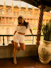 White Sand Eyelet Short Set