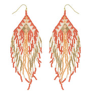 BEADED FRING EARRINGS