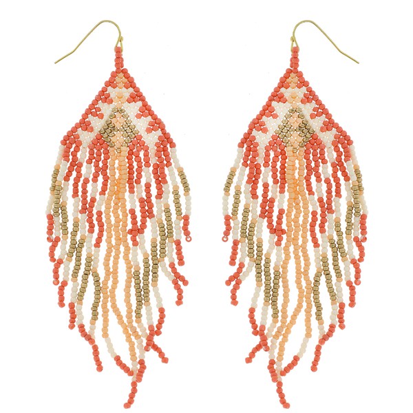 BEADED FRING EARRINGS