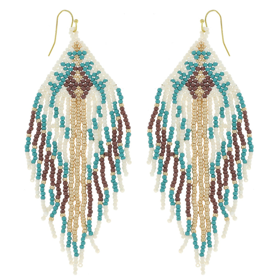 BEADED FRING EARRINGS