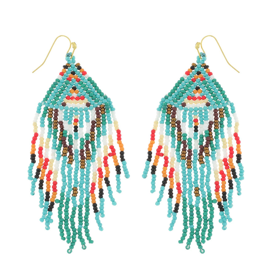 BEADED FRING EARRINGS