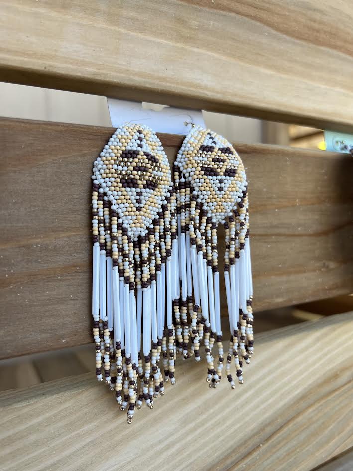 BEADED FRING EARRINGS