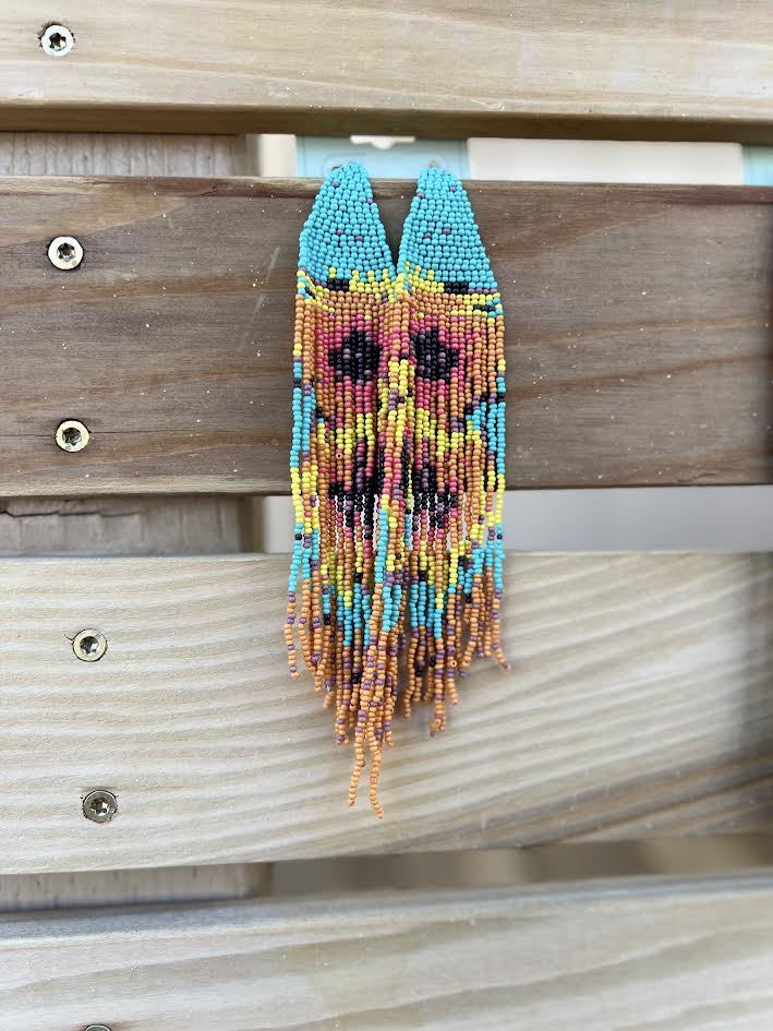 BEADED FRING EARRINGS