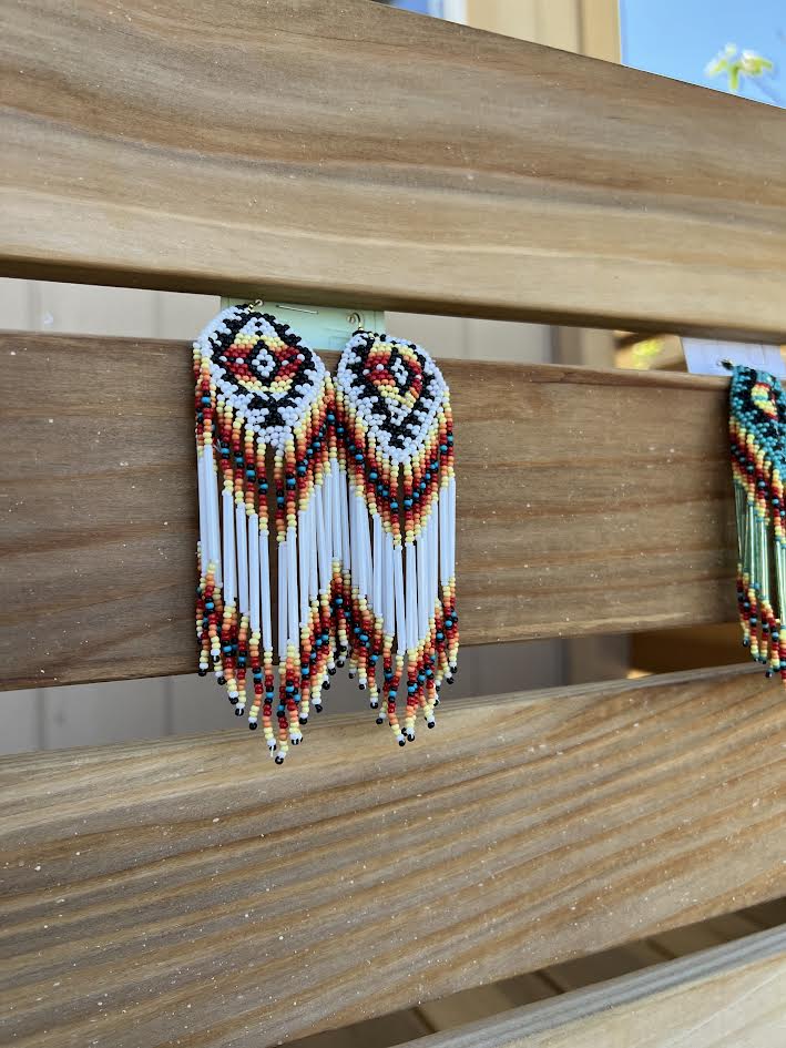BEADED FRING EARRINGS