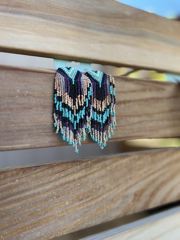 BEADED FRING EARRINGS