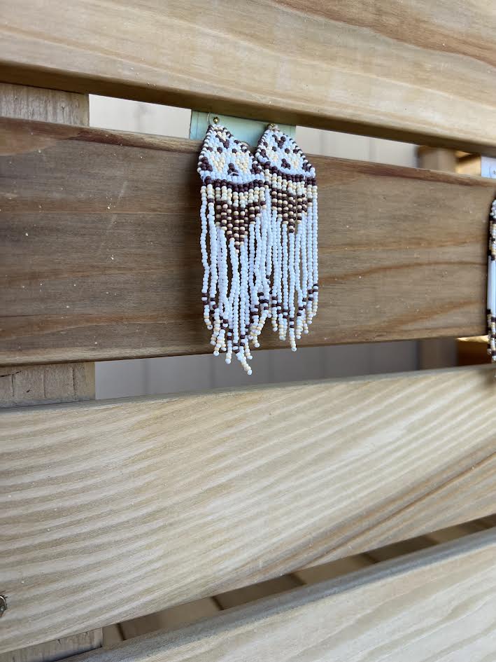BEADED FRING EARRINGS