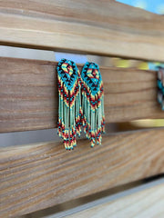 BEADED FRING EARRINGS