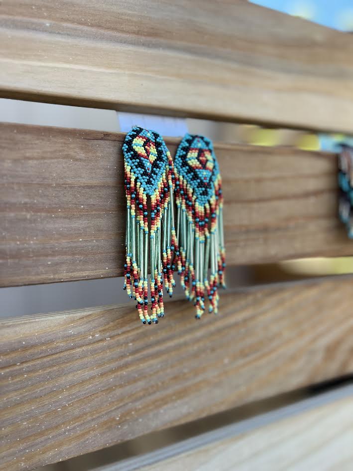 BEADED FRING EARRINGS- RESTOCK