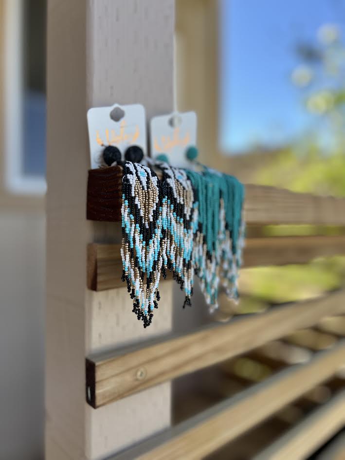 BEADED FRING EARRINGS