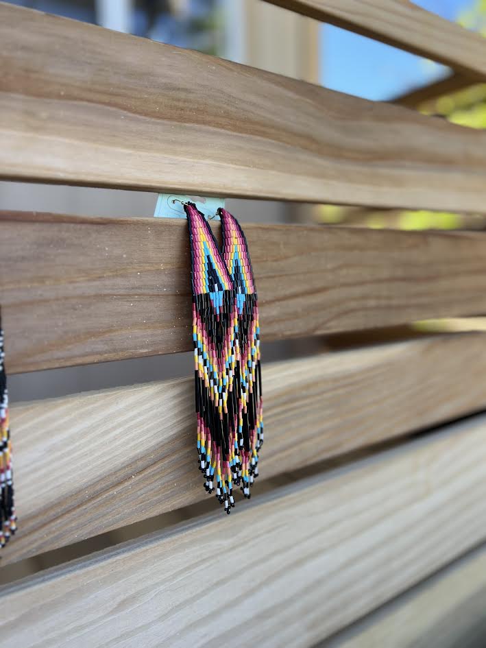 BEADED FRING EARRINGS
