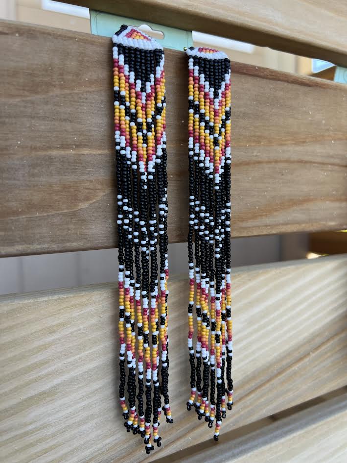 BEADED FRING EARRINGS