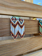 BEADED FRING EARRINGS