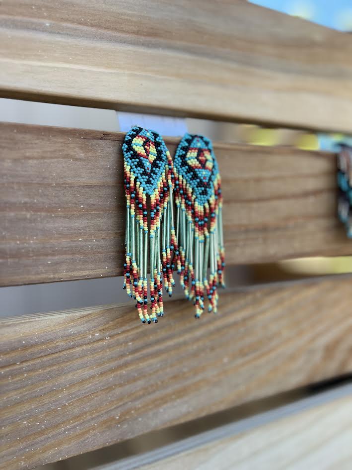 BEADED FRING EARRINGS