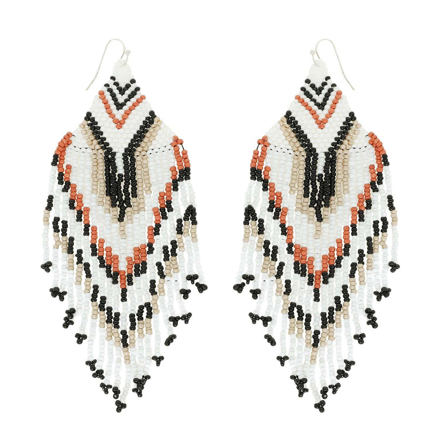 BEADED FRING EARRINGS