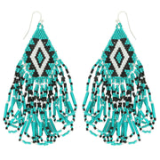 BEADED FRING EARRINGS