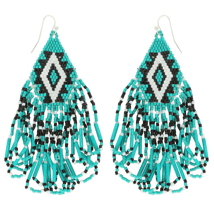 BEADED FRING EARRINGS