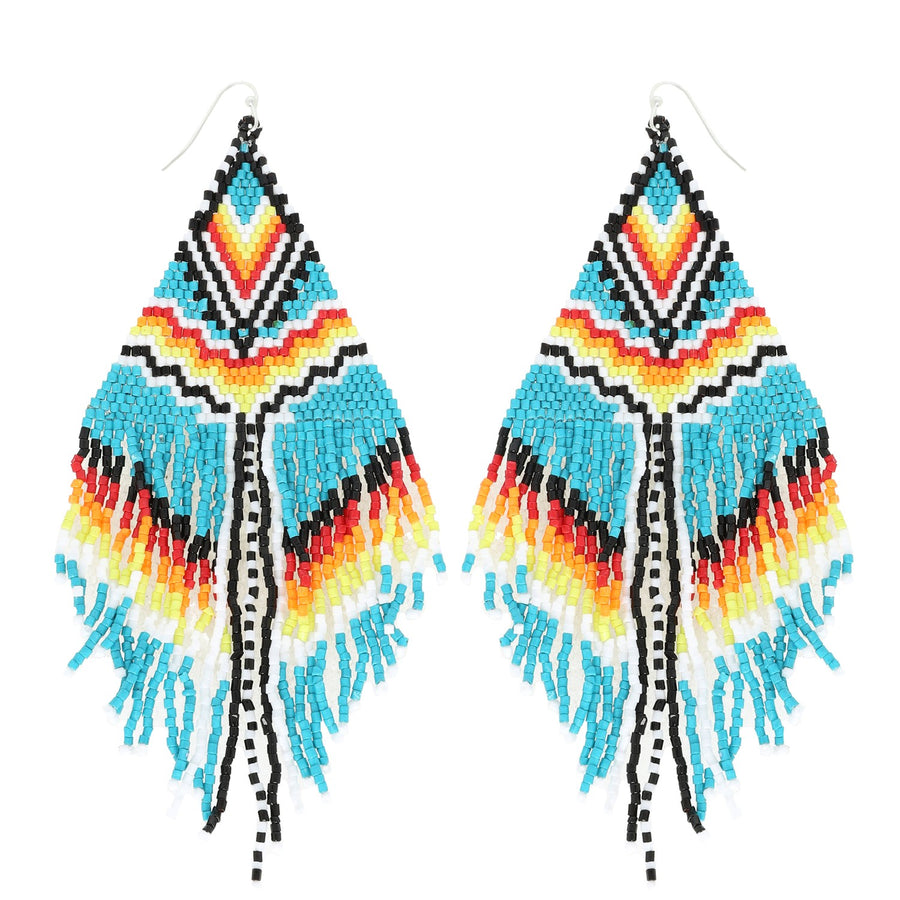 BEADED FRING EARRINGS