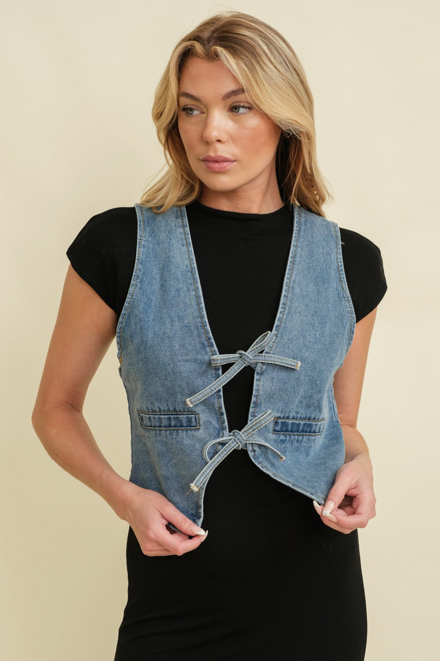 Fit To Be Tied Denim Top