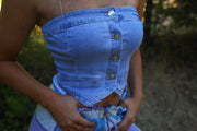 Beautiful Disaster Denim Bustier -