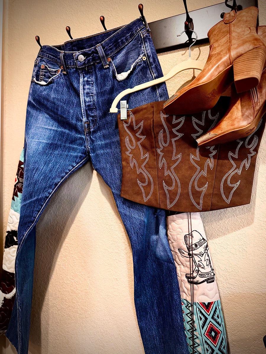 Vintage Quilted Panel Jeans