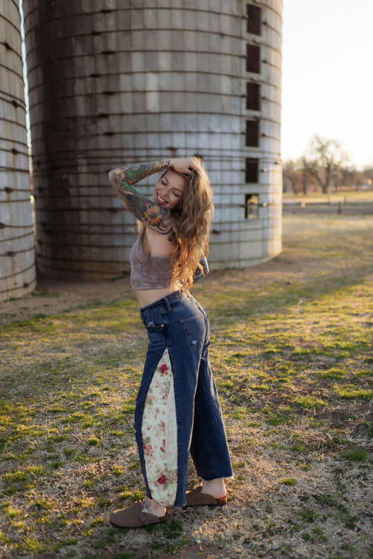 Vintage Quilted Panel Jeans