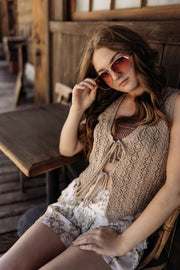 Backroad Threads Crochet Tank Top - Natural