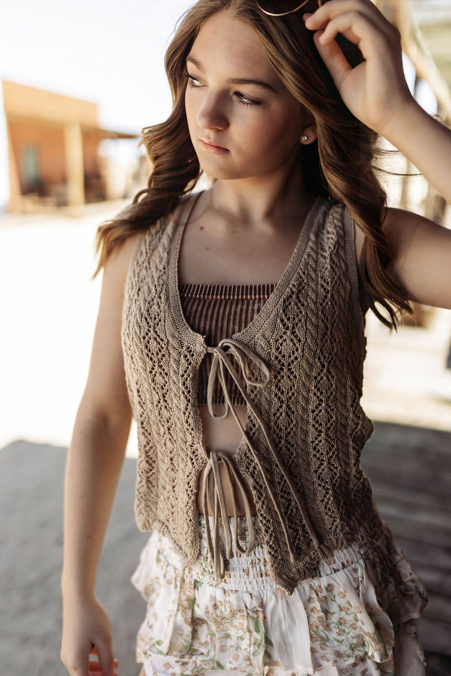 Backroad Threads Crochet Tank Top - Natural