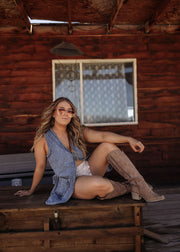 The Renegade Denim Long Line Vest