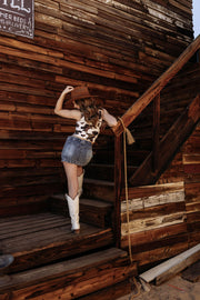 Dust Kicker Mini Denim Skort - Med Blue