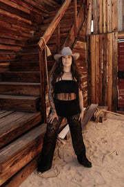 Smoke Show Crochet Bottoms- Black