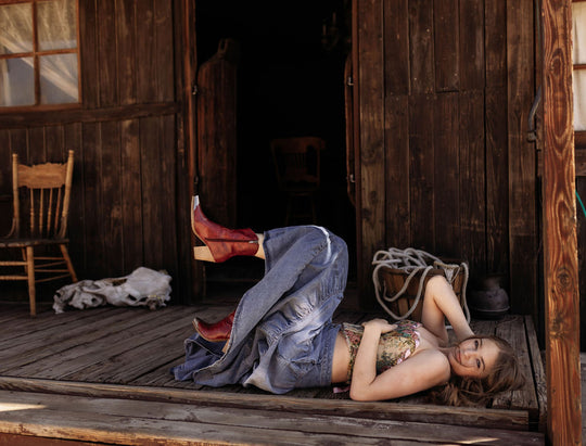 BRAYDEN  METAL TOE TIP WESTERN BOOTIES- FP DUPE