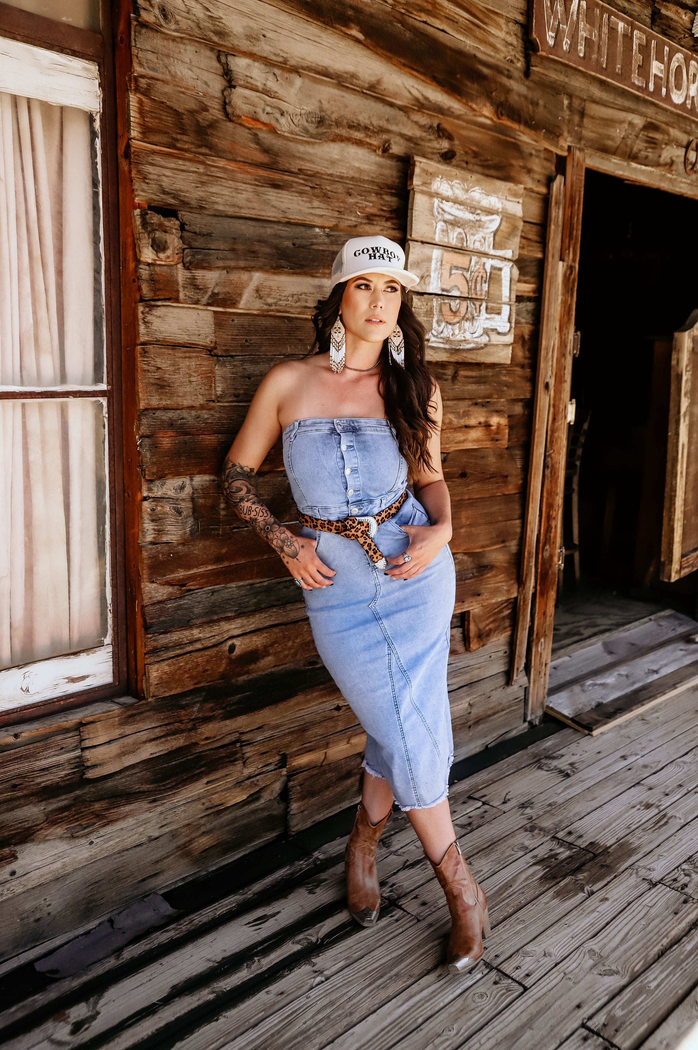 white christmas dresses Tribal Denim Darling Midi Dress main image 1