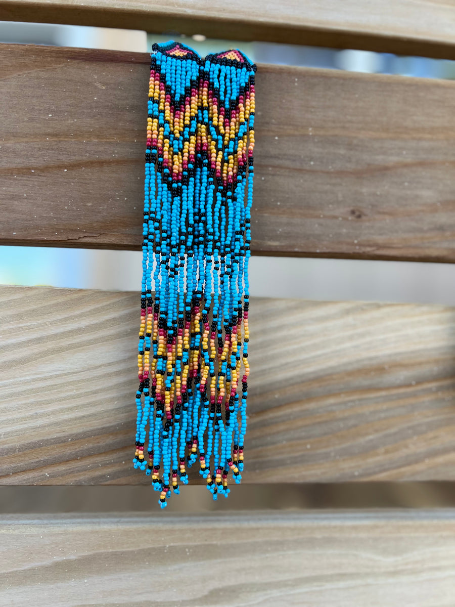 BEADED FRING EARRINGS