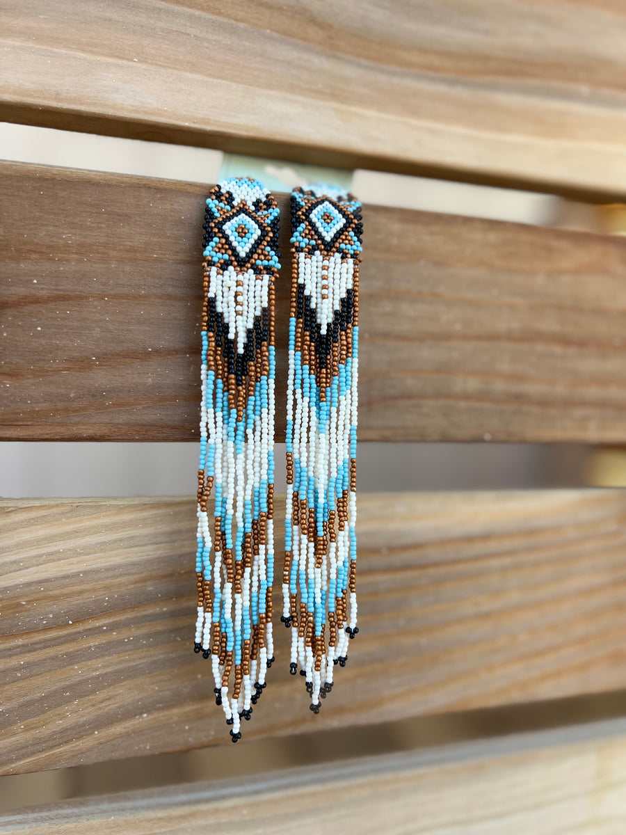 BEADED FRING EARRINGS