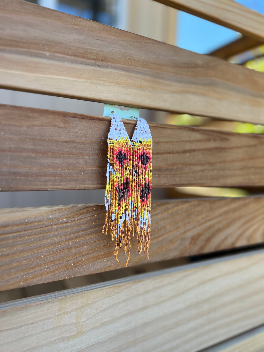 BEADED FRING EARRINGS- RESTOCK