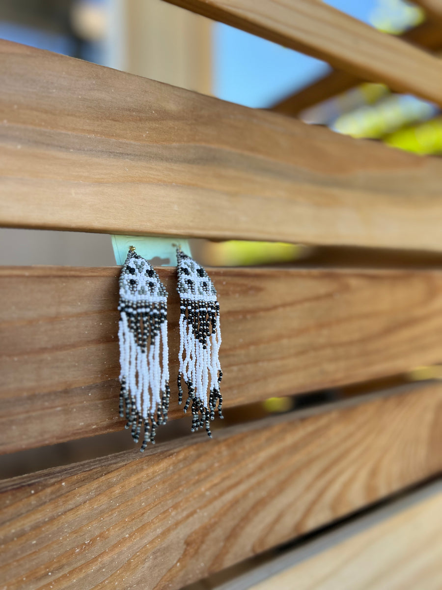 BEADED FRING EARRINGS- RESTOCK