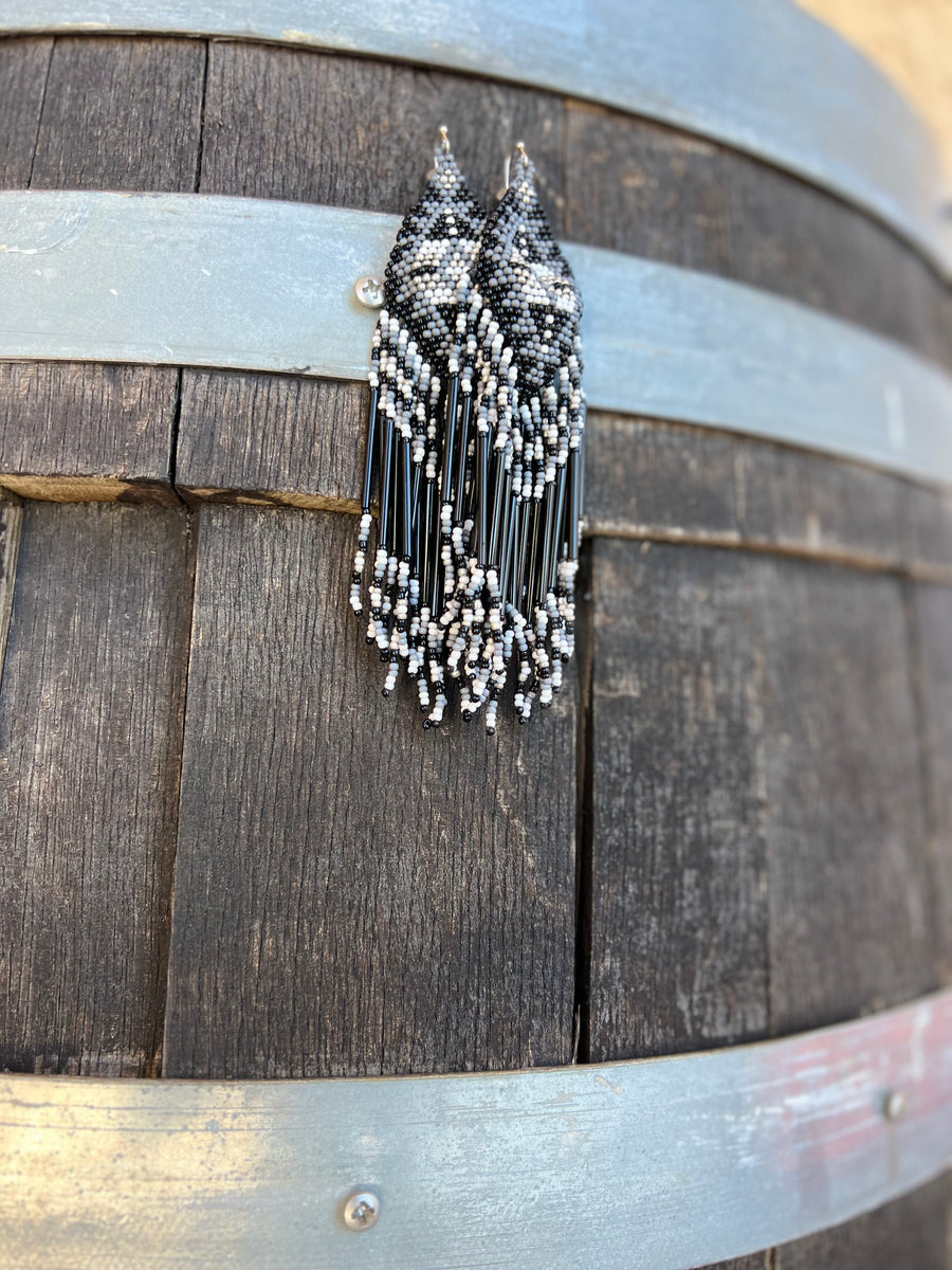 BEADED FRING EARRINGS