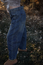 Lucky You Mid-Rise Barrel Jeans- FP DUPE