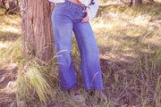 CRUSH WIDE LEG  - MED BLUE