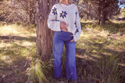 CRUSH WIDE LEG  - MED BLUE