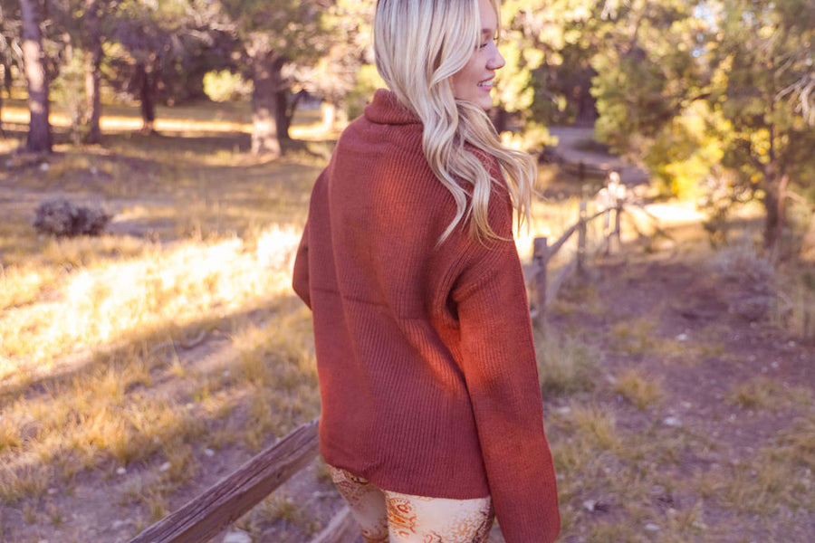 Destiny Knit Sweater- Rusty Copper