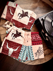 The Turquoise Cowgirl Quilted Set - Handmade