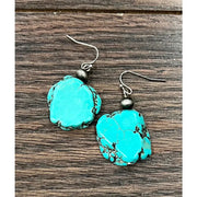 Turquoise Small Slab Drop Earrings