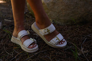 Summer White Wedge Sandal