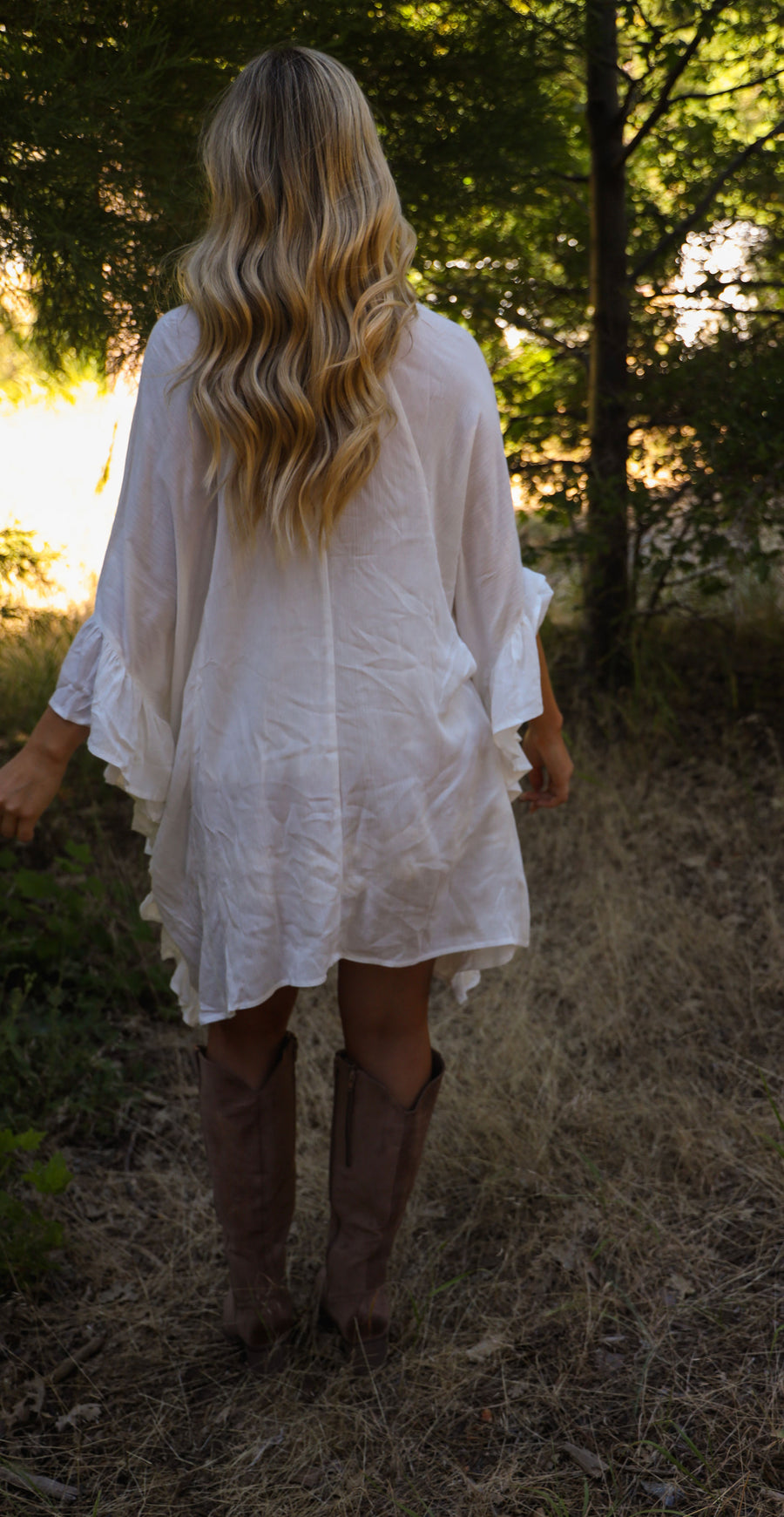 All About It Ruffle Button Down Tunic Top