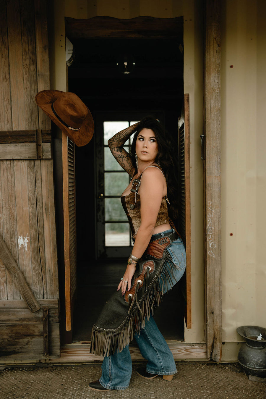 The Tannery  Cowhide Bustier