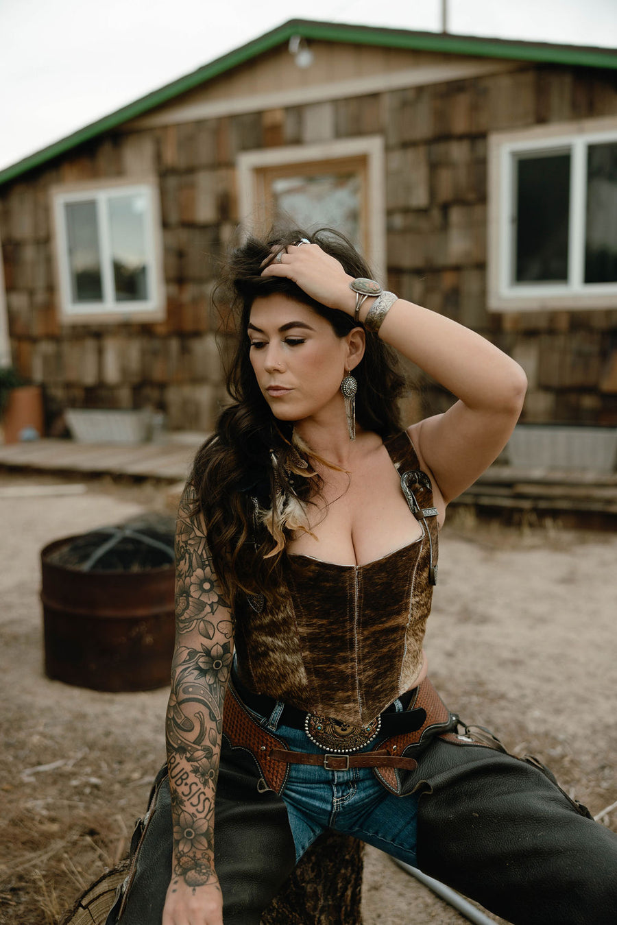 The Tannery  Cowhide Bustier